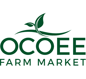 Ocoee Farm Market logo with green leaf design above the words Ocoee Farm Market on a light background. Ocoee Farm Market logo with green leaf design above the words Ocoee Farm Market on a light background.